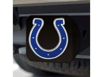 Hitch Cover with Indianapolis Colts Logo; Blue (Universal; Some Adaptation May Be Required)