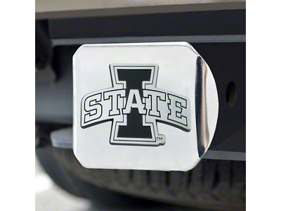 Hitch Cover with Iowa State University Logo; Chrome (Universal; Some Adaptation May Be Required)