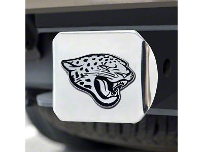 Hitch Cover with Jacksonville Jaguars Logo; Chrome (Universal; Some Adaptation May Be Required)