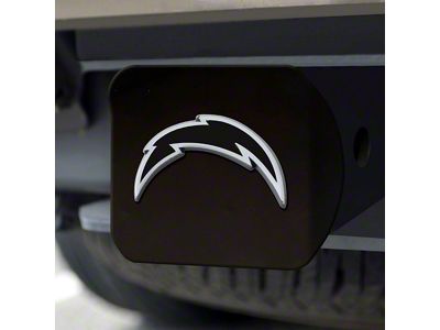 Hitch Cover with Los Angeles Chargers Logo; Black (Universal; Some Adaptation May Be Required)