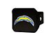Hitch Cover with Los Angeles Chargers Logo; Yellow (Universal; Some Adaptation May Be Required)