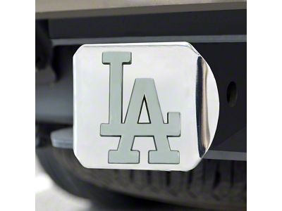 Hitch Cover with Los Angeles Dodgers Logo; Chrome (Universal; Some Adaptation May Be Required)