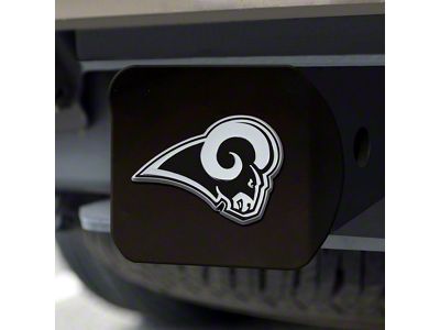 Hitch Cover with Los Angeles Rams Logo; Black (Universal; Some Adaptation May Be Required)