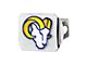 Hitch Cover with Los Angeles Rams Logo; Blue (Universal; Some Adaptation May Be Required)