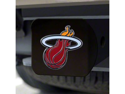 Hitch Cover with Miami Heat Logo; Black (Universal; Some Adaptation May Be Required)