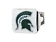 Hitch Cover with Michigan State University Logo; Chrome (Universal; Some Adaptation May Be Required)