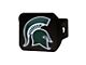 Hitch Cover with Michigan State University Logo; Green (Universal; Some Adaptation May Be Required)