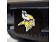 Hitch Cover with Minnesota Vikings Logo; Yellow (Universal; Some Adaptation May Be Required)