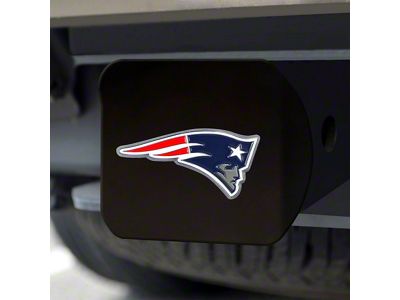 Hitch Cover with New England Patriots Logo; Blue (Universal; Some Adaptation May Be Required)