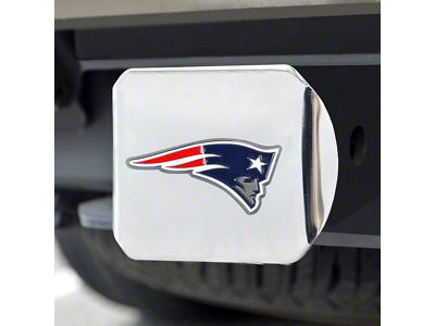 Hitch Cover with New England Patriots Logo; Blue (Universal; Some Adaptation May Be Required)