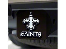Hitch Cover with New Orleans Saints Logo; Black (Universal; Some Adaptation May Be Required)