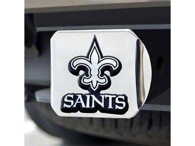 Hitch Cover with New Orleans Saints Logo; Chrome (Universal; Some Adaptation May Be Required)