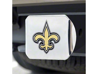 Hitch Cover with New Orleans Saints Logo; Gold (Universal; Some Adaptation May Be Required)
