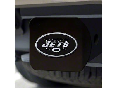 Hitch Cover with New York Jets Logo; Black (Universal; Some Adaptation May Be Required)