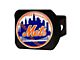 Hitch Cover with New York Mets Logo; Black (Universal; Some Adaptation May Be Required)
