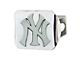 Hitch Cover with New York Yankees Logo; Chrome (Universal; Some Adaptation May Be Required)