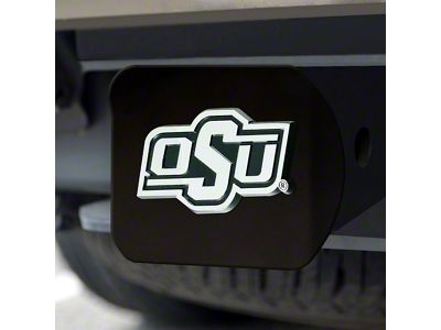 Hitch Cover with Oklahoma State University Logo; Black (Universal; Some Adaptation May Be Required)