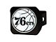 Hitch Cover with Philadelphia 76ers Logo; Black (Universal; Some Adaptation May Be Required)