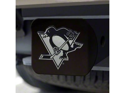 Hitch Cover with Pittsburgh Penguins Logo; Black (Universal; Some Adaptation May Be Required)