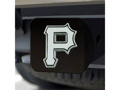 Hitch Cover with Pittsburgh Pirates Logo; Black (Universal; Some Adaptation May Be Required)