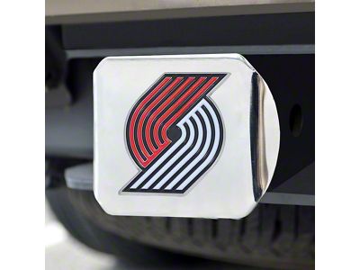 Hitch Cover with Portland Trail Blazers Logo; Chrome (Universal; Some Adaptation May Be Required)