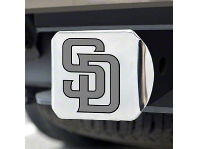Hitch Cover with San Diego Padres Logo; Chrome (Universal; Some Adaptation May Be Required)