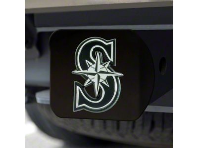 Hitch Cover with Seattle Mariners Logo; Black (Universal; Some Adaptation May Be Required)
