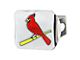 Hitch Cover with St. Louis Cardinals Logo; Chrome (Universal; Some Adaptation May Be Required)