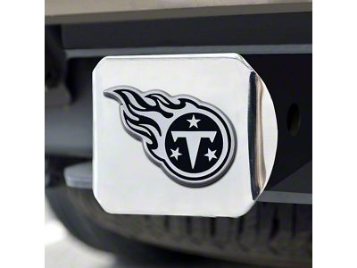 Hitch Cover with Tennessee Titans Logo; Chrome (Universal; Some Adaptation May Be Required)