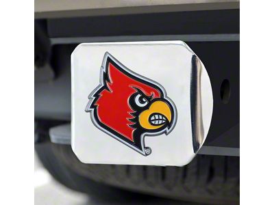 Hitch Cover with University of Louisville Logo; Chrome (Universal; Some Adaptation May Be Required)