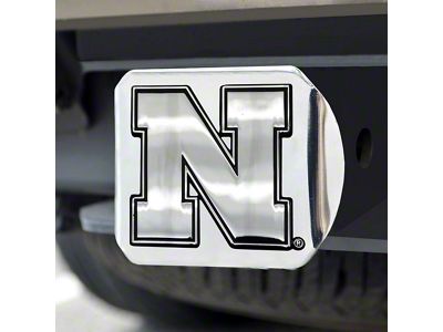 Hitch Cover with University of Nebraska Logo; Chrome (Universal; Some Adaptation May Be Required)