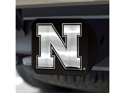 Hitch Cover with University of Nebraska Logo; Red (Universal; Some Adaptation May Be Required)