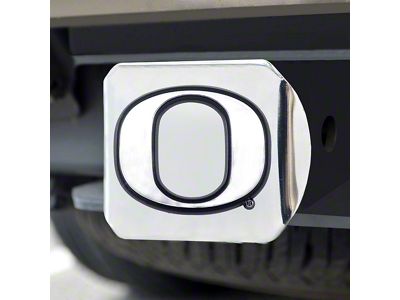 Hitch Cover with University of Oregon Logo; Chrome (Universal; Some Adaptation May Be Required)