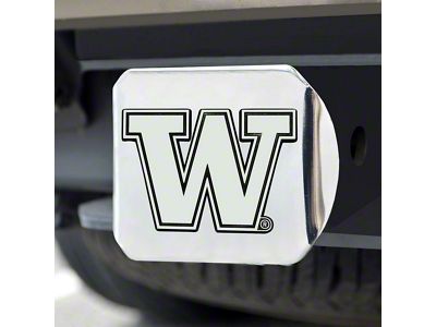 Hitch Cover with University of Washington Logo; Chrome (Universal; Some Adaptation May Be Required)