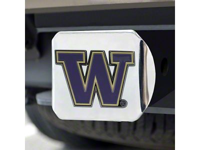 Hitch Cover with University of Washington Logo; Purple (Universal; Some Adaptation May Be Required)