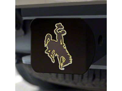 Hitch Cover with University of Wyoming Logo; Brown (Universal; Some Adaptation May Be Required)
