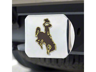 Hitch Cover with University of Wyoming Logo; Chrome (Universal; Some Adaptation May Be Required)