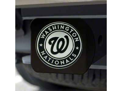 Hitch Cover with Washington Nationals Logo; Black (Universal; Some Adaptation May Be Required)