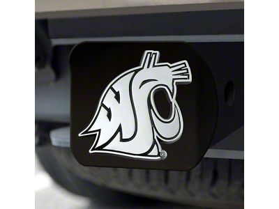 Hitch Cover with Washington State University Logo; Black (Universal; Some Adaptation May Be Required)