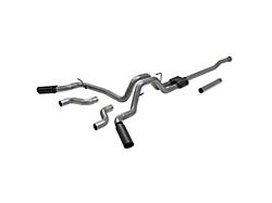 Flowmaster Outlaw Dual Exhaust System with Black Tips; Side/Rear Exit (21-23 2.7L EcoBoost F-150)