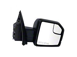 Manual Mirror with Spotter Glass and Temperature Sensor; Textured Black; Passenger Side (2018 F-150)