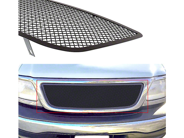 Wire Mesh Upper Overlay Grille; Black (99-03 F-150)