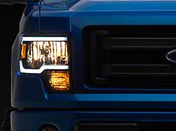 LED Bar Factory Style Headlights; Matte Black Housing; Clear Lens (09-14 F-150 w/ Factory Halogen Headlights)