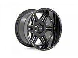 Rough Country 92 Series Gloss Black Machined 6-Lug Wheel; 22x12; -44mm Offset (15-20 F-150)