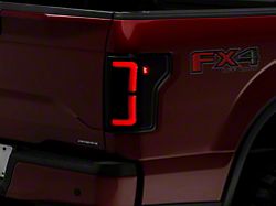 Axial LED Tail Lights; Black Housing; Smoked Lens (15-17 F-150 w/ Factory Halogen Tail Lights)