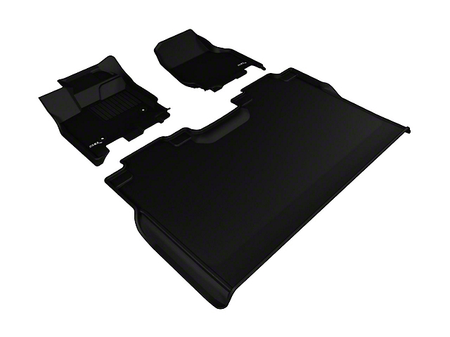 3D MAXpider Custom Fit All-Weather KAGU Series Front and Rear Floor Mats; Black (15-22 F-150 SuperCrew)