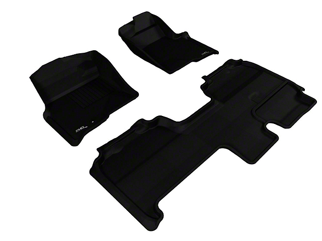 3D MAXpider Custom Fit All-Weather KAGU Series Front and Rear Floor Mats; Black (09-10 F-150 SuperCab)