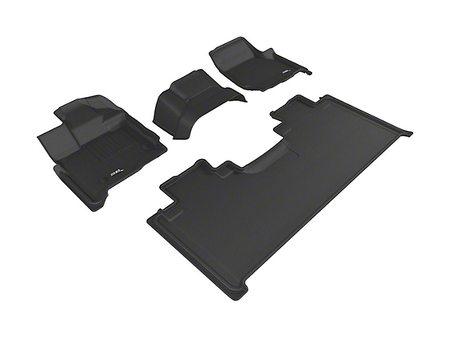 3D MAXpider Custom Fit All-Weather KAGU Series Front and Rear Floor Mats; Black (15-22 F-150 SuperCab)