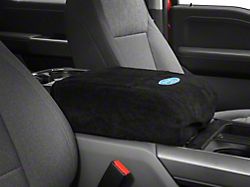 Center Console Cover with Oval Ford Logo; Black (21-22 F-150 w/ Bucket Seats)