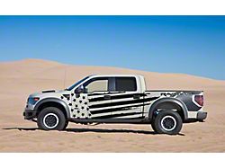 Tattered American Flag Body Graphics; Reflective Black (09-14 F-150)